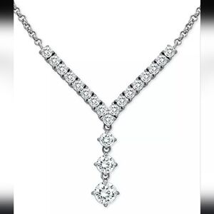Y necklace cubic zirconia in sterling silver
